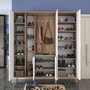 Hanah Home EA131 - 2801 Recibidor de Entrada Nogal y Blanco 180x198.6x37.5cm Mueble Organizador para Hogar